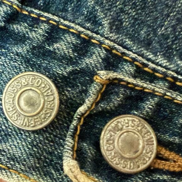 Levi’s y2k 90’s style distressed torn bleached destroyed denim jacket L large - Picture 8 of 13